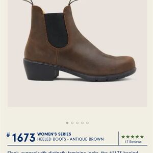 Size 10. New heeled #1673 Blundstone in Antique Brown